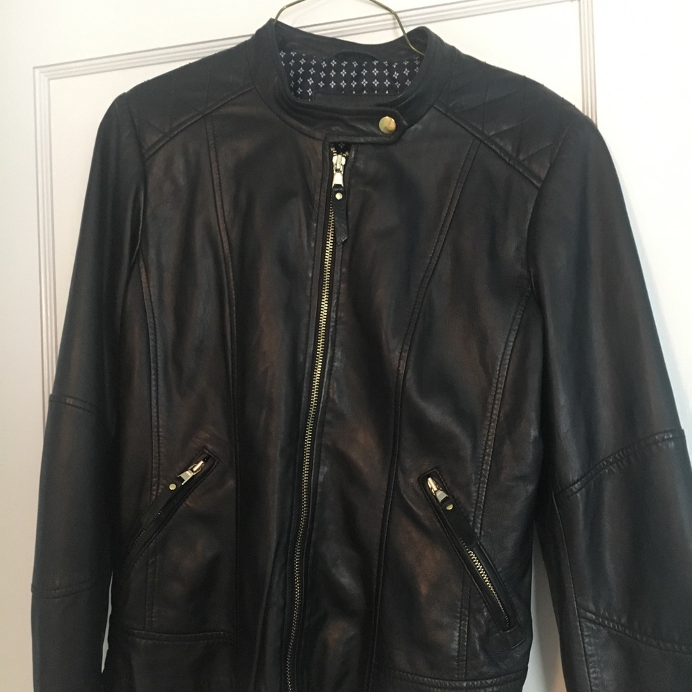Daniel leather Selah Burnished Effect bomber